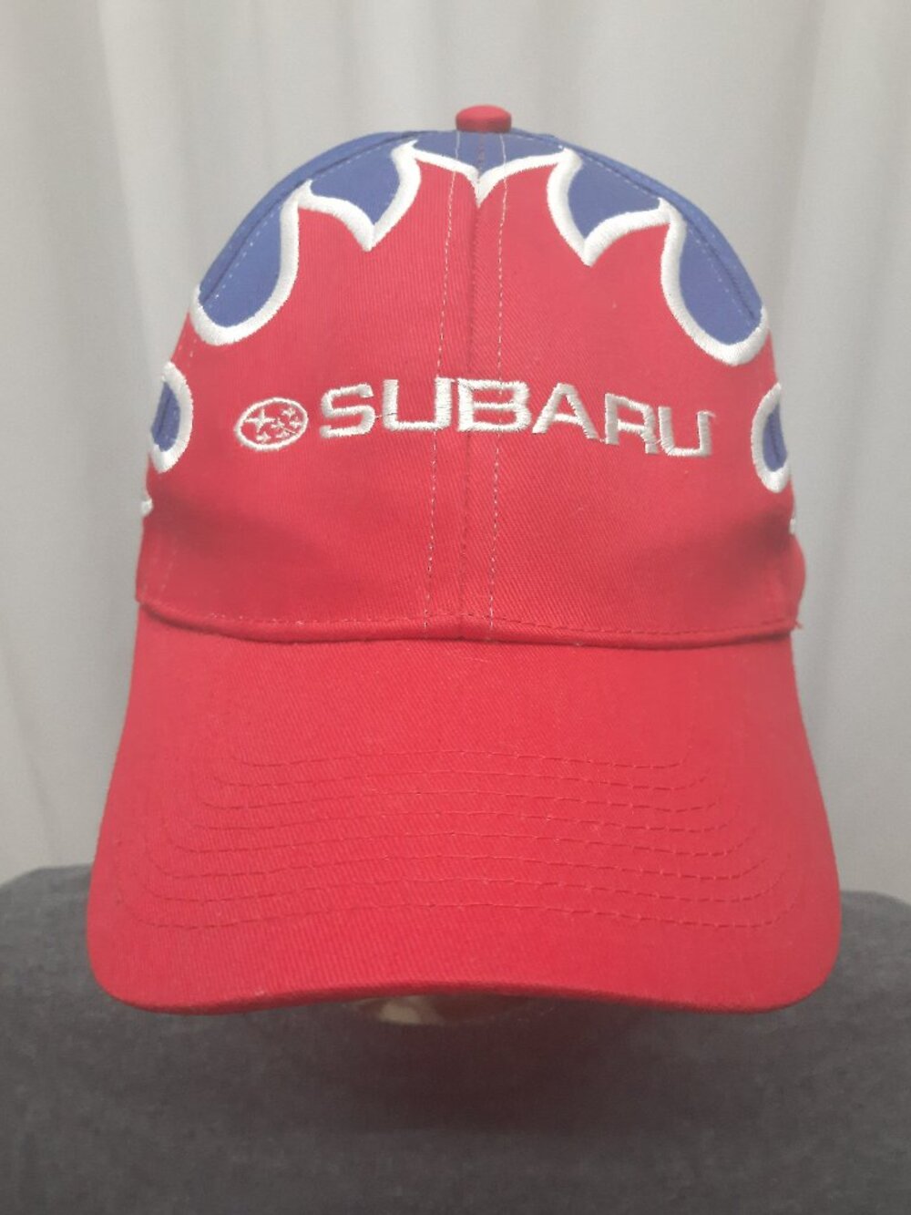 VTG Subaru "Driven By What's Inside" Racing Hat - Red/Blue Flame Y2K OTTO Cap